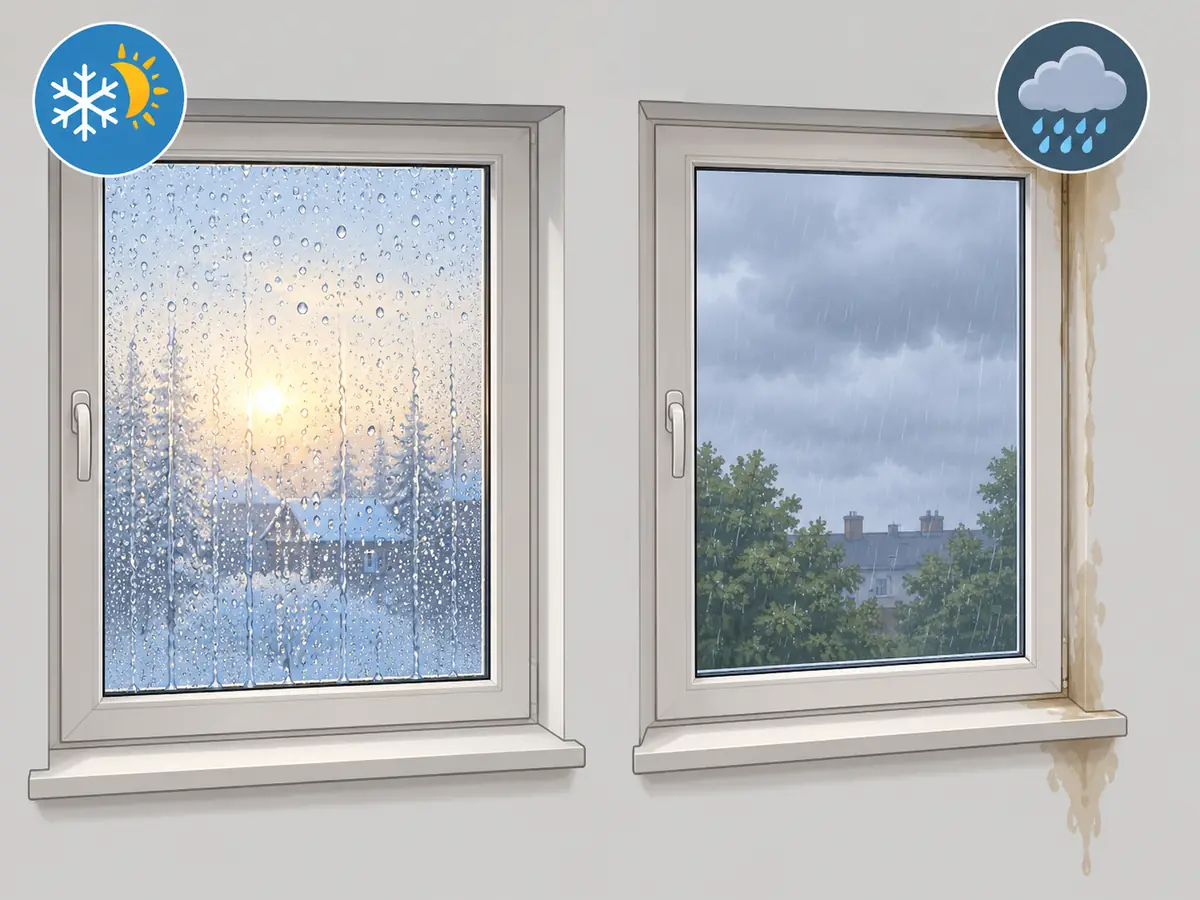 Condensation versus a leak on a window