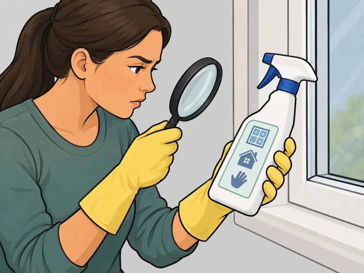 Reading the label on a window mold spray