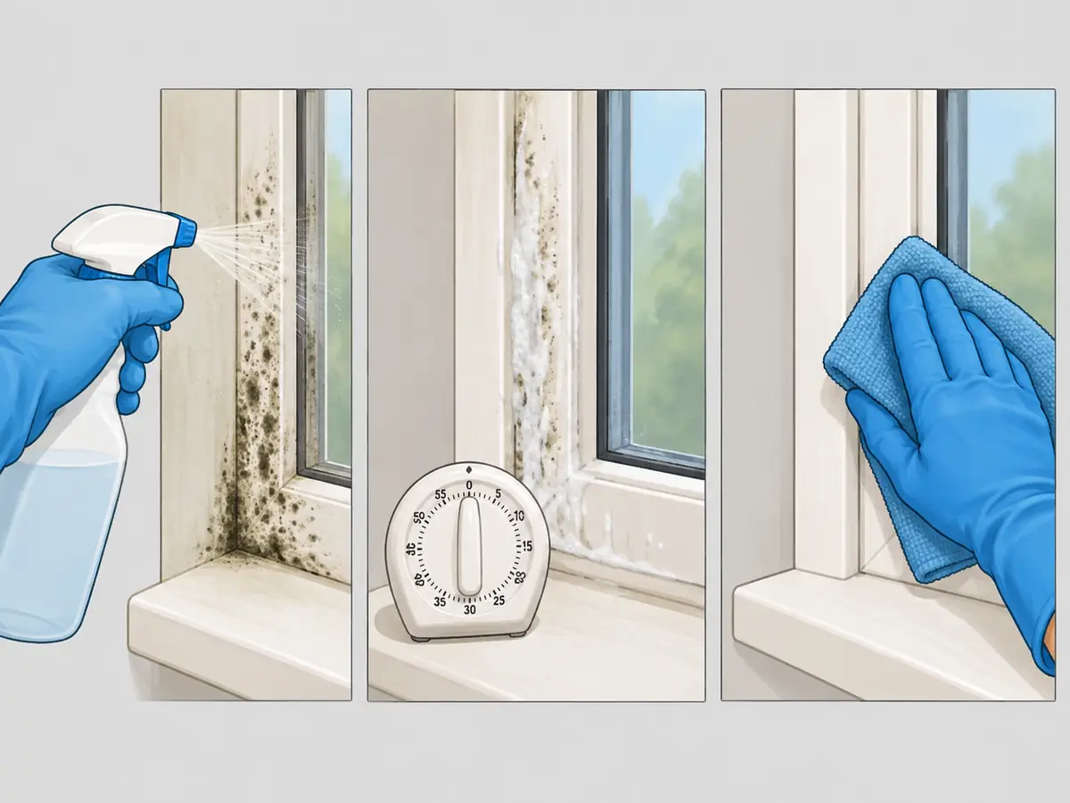 Spray, wait and wipe: the fastest way to remove mold from windows